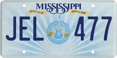 MS license plate JEL477