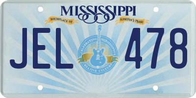 MS license plate JEL478
