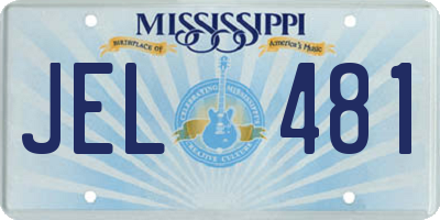 MS license plate JEL481