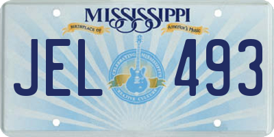 MS license plate JEL493