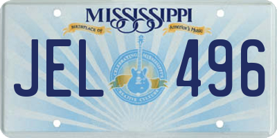 MS license plate JEL496