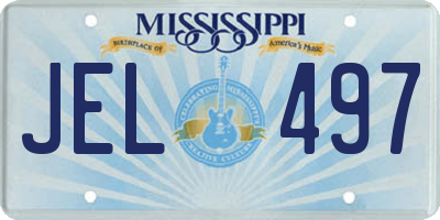 MS license plate JEL497