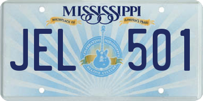MS license plate JEL501