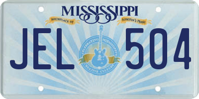 MS license plate JEL504