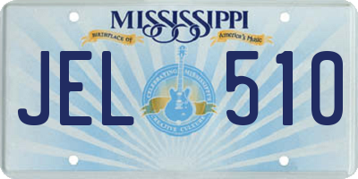 MS license plate JEL510
