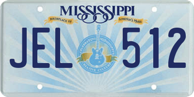 MS license plate JEL512