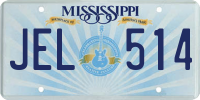 MS license plate JEL514