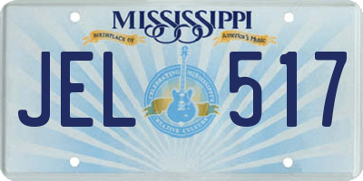 MS license plate JEL517