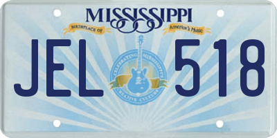 MS license plate JEL518
