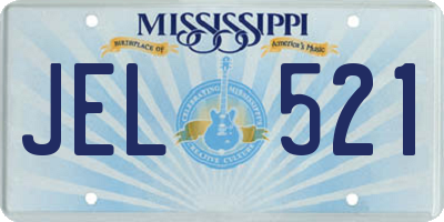 MS license plate JEL521