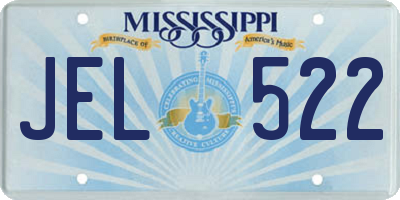 MS license plate JEL522