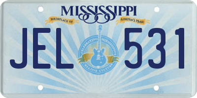 MS license plate JEL531