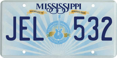 MS license plate JEL532