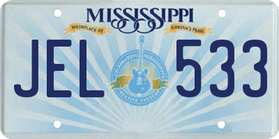 MS license plate JEL533
