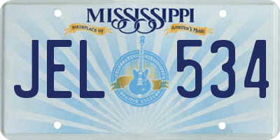 MS license plate JEL534