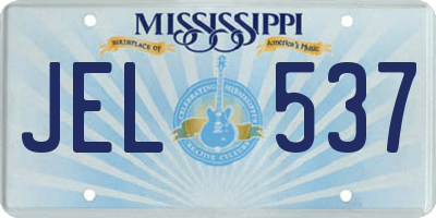 MS license plate JEL537