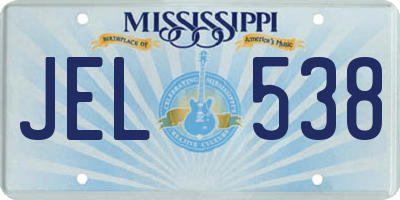 MS license plate JEL538