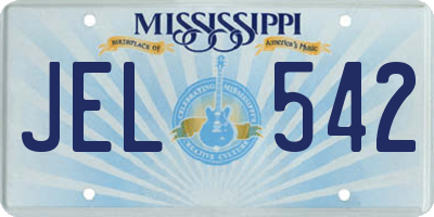 MS license plate JEL542