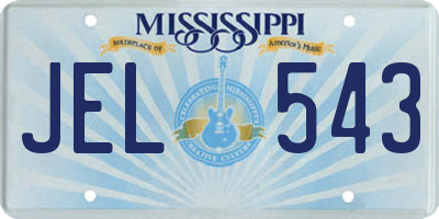 MS license plate JEL543