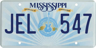 MS license plate JEL547