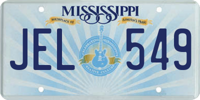 MS license plate JEL549