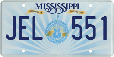 MS license plate JEL551