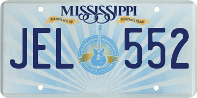 MS license plate JEL552