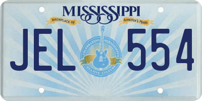 MS license plate JEL554