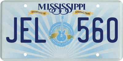 MS license plate JEL560