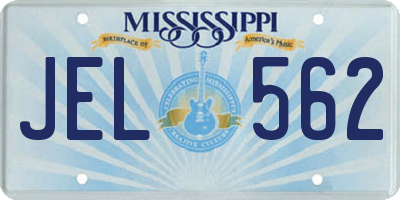 MS license plate JEL562