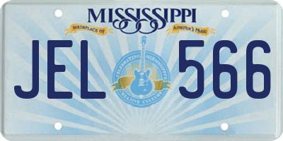 MS license plate JEL566