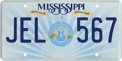 MS license plate JEL567