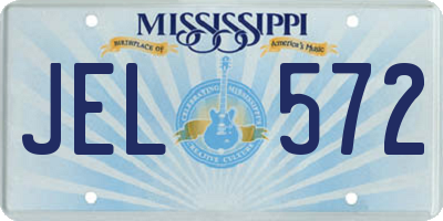 MS license plate JEL572