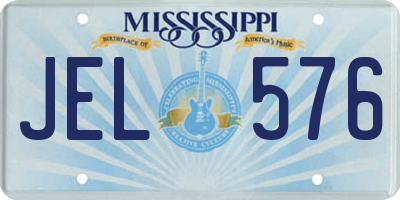 MS license plate JEL576