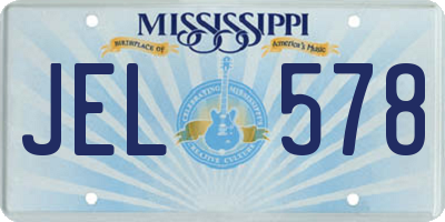 MS license plate JEL578