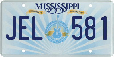 MS license plate JEL581