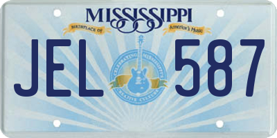MS license plate JEL587