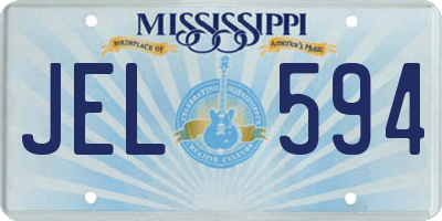 MS license plate JEL594
