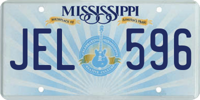 MS license plate JEL596