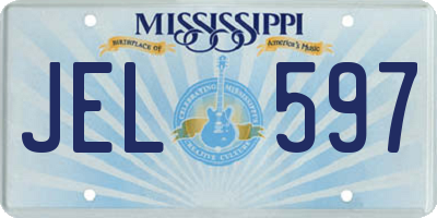 MS license plate JEL597