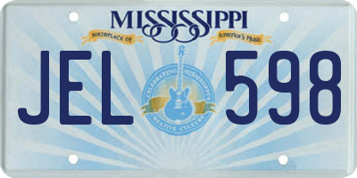 MS license plate JEL598