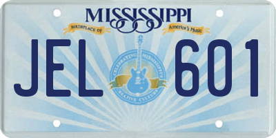 MS license plate JEL601