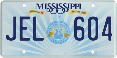 MS license plate JEL604