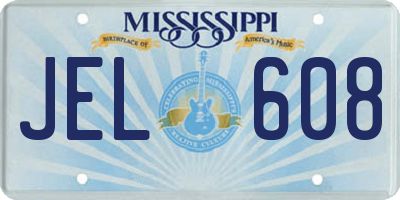 MS license plate JEL608