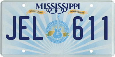 MS license plate JEL611