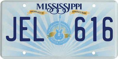 MS license plate JEL616