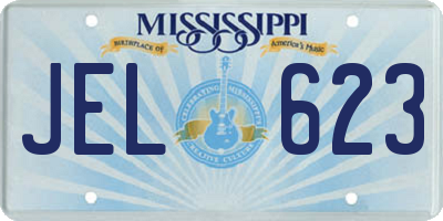 MS license plate JEL623