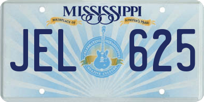 MS license plate JEL625