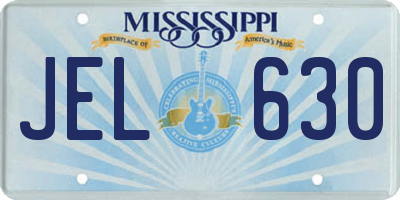 MS license plate JEL630