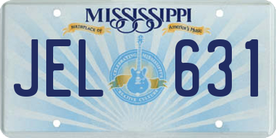 MS license plate JEL631